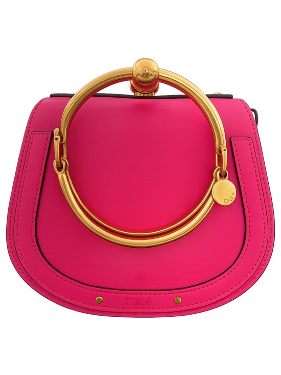 Chloe Handbags - Chloé Nile Small Leather Bracelet Bag in Bright Pink with Gold Hardware